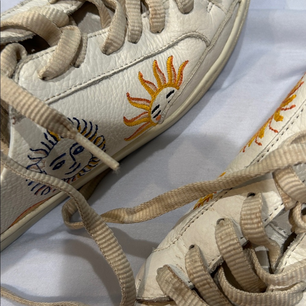 Soludos Sun Embroidered Cream Sneakers - Picture 3 of 4
